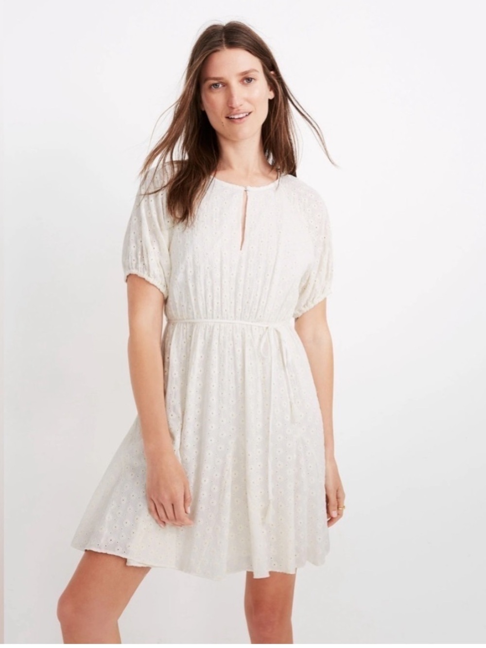 Madewell Women’s Eyelet Dress Tassel Boho Cottage Coquette Party Wedding